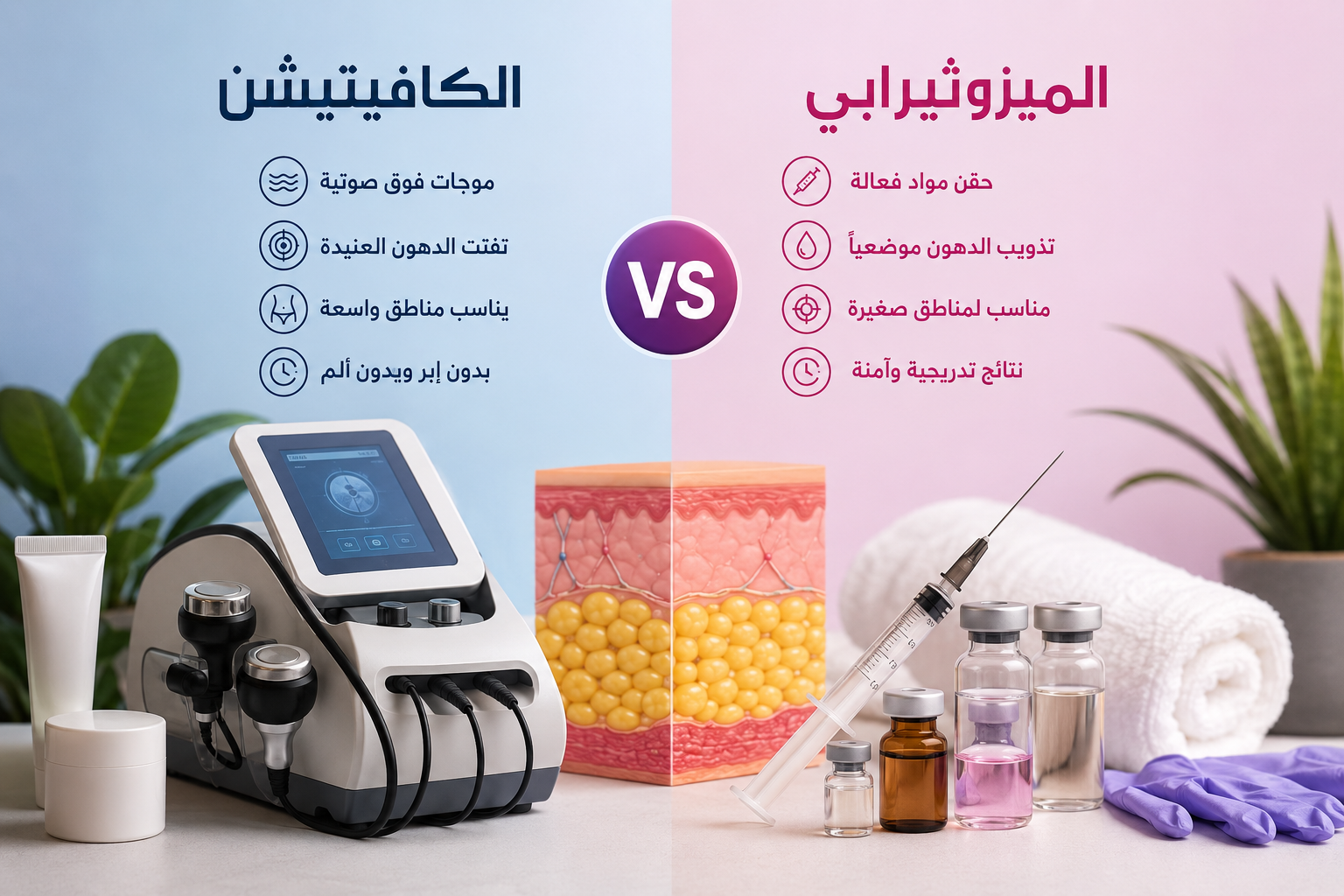 الفرق بين الميزوثيرابي والكافيتيشن